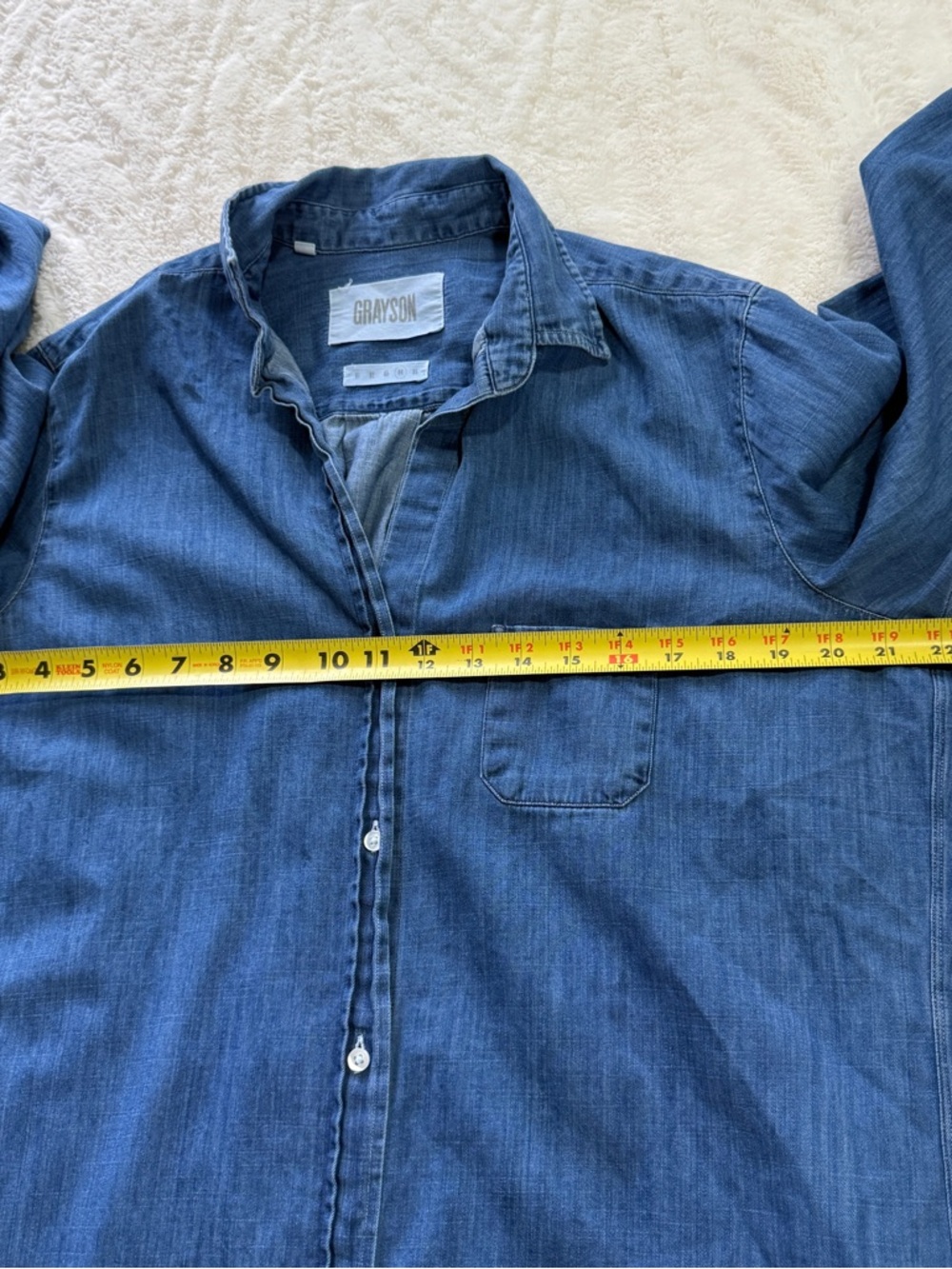 Grayson by frank & Eileen size 04(Large) chambray denim shirt dress casual - Picture 10 of 13